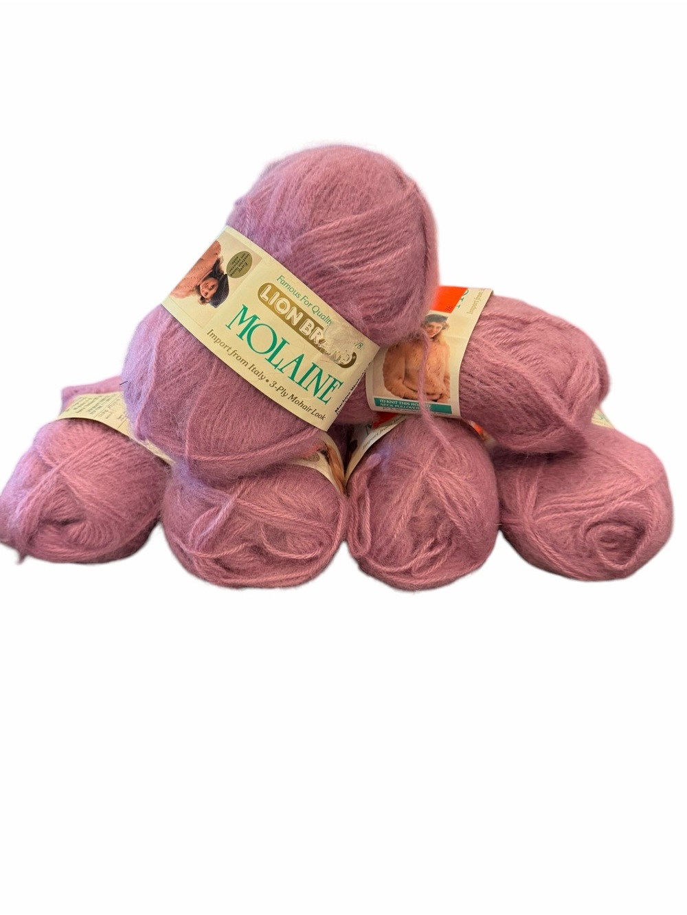 Mohair‎ Style Lion Brand Molaine 3 Ply Lavender 83183 6 Skeins Total 8.7 Oz NEW